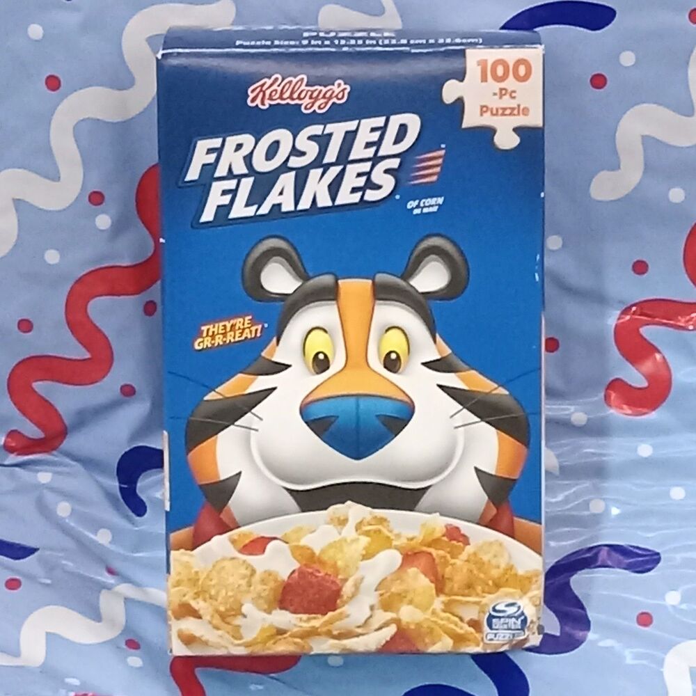 Kellogg's Mini Cereal Box Puzzle Frosted Flakes Tony Tiger 100 pc Sealed Bag